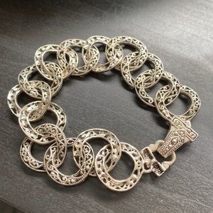 Filigree Silver Toned Bracelet